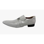 Sapato Masculino Italiano Em Couro Branco Réptil Ref: D921