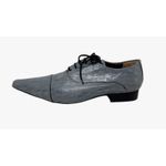 Sapato Masculino Italiano Em Couro Cinza Réptil Ref: D922