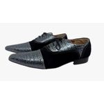 Sapato Masculino Italiano Em Couro Cinza Réptil Ref: D924