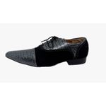 Sapato Masculino Italiano Em Couro Cinza Réptil Ref: D924