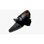 Sapato Masculino Italiano Em Couro Cinza Réptil Ref: D924