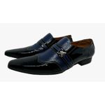 Sapato Masculino Italiano Em Couro Azul Réptil Ref: D929