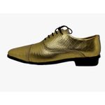 Sapato Masculino Italiano Em Couro Dourado Réptil Ref: D942