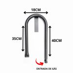 Queimador Tubular Gás Em U Para Chapas Lanche Prensas 1furo