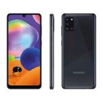 Smartphone Samsung Galaxy A31 Preto 128GB, 4GB RAM, Tela Infinita de 6.4&quot;, Câmera Traseira Quádrupla, Leitor Digital na Tela e Android 10.0