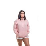 Blusa Moletom Liso Canguru Capuz Feminino