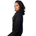 Blusa Moletom Bordado Canguru Capuz Feminino