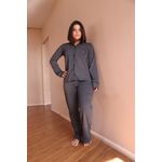 Pijama Homewear Longo Chumbo Bordado