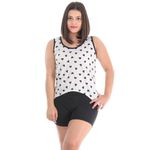 Pijama Blusa Regata Mullet com Short Reto