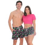 Short Praia Casal Mozão Flamingos