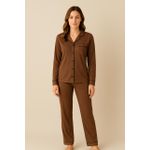 Pijama Americano Longo Marrom