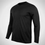 Camiseta Dryfit Manga Longa Básica Lisa Preta