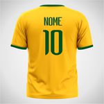 Camiseta Seleção Brasileira Torcedor Nome E Numero Personalizado 