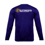 Camiseta Manga Longa Uniforme para Eletricista Azul