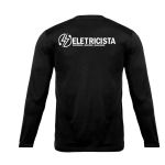 Camiseta Manga Longa Uniforme para Eletricista Preto