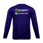 Camiseta Manga Longa Uniforme para Eletricista personalizado com seu TELEFONE 