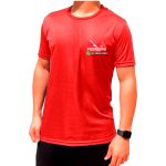 Camiseta para Pedreiro Com TELEFONE Trabalho Uniforme Profissional Autônomo Vermelha 
