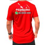 Camiseta para Pedreiro Com TELEFONE Trabalho Uniforme Profissional Autônomo Vermelha 