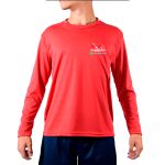 Camiseta Manga Longa Uniforme para Pedreiro Com TELEFONE Vermelho