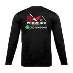Camiseta Manga Longa Uniforme para Pedreiro Com TELEFONE preto