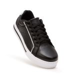 Tênis feminino Casual Preto Danny Couro