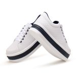 Kit 2 Pares Tênis Casual Helena Branco C/ Azul e Branco C/ Rose