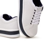 Kit 2 Pares Tênis Casual Helena Branco C/ Azul e Branco C/ Rose
