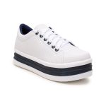 Kit 2 Pares Tênis Casual Helena Branco C/ Azul e Branco C/ Rose