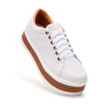 Tênis Casual Helena Branco Branco C/ Caramelo
