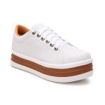 Tênis Casual Helena Branco Branco C/ Caramelo