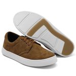 Tênis Casual Masculino Camurça Confortável com Cadarço Elástico + Palmilha EVA Castanho