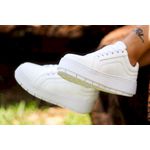 Tênis Casual Flat Amarrar Glitter DK Shoes Off White Couro Legítimo