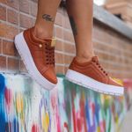 Tênis Casual Flat Amarrar Glitter DK Shoes Off White Couro Legítimo