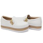 SlipOn Feminino Ziper Lateral DK Shoes Branco Rose