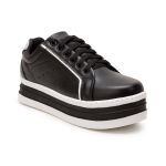 Kit 2 Pares Tênis Dk Casual Branco e Preto Plataforma