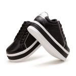 Kit 2 Pares Tênis Dk Casual Branco e Preto Plataforma