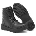 Coturno Botinha Tratorado com Cadarço DK Shoes Preto