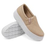 SlipOn Feminino Matelasse Ziper Lateral DK Shoes Rose