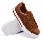 Tênis Casual Costura Matelassê Dk Shoes Caramelo