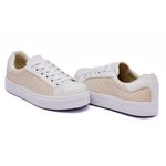 Tênis Casual Costura Matelassê Dk Shoes Branco e Bege