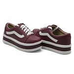 Tênis Casual Flat Form Amarrar detalhe Lateral DK Shoes Bordo