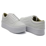 Tênis Casual Flat Form Amarrar detalhe Lateral DK Shoes Branco