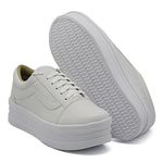 Tênis Casual Flat Form Amarrar detalhe Lateral DK Shoes Branco