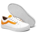 Tênis Casual Siena Dk Shoes Com Cadarço Branco Laranja