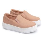 SlipOn Feminino Casual Ziper Lateral DK Shoes Nude