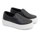 SlipOn Feminino Casual Ziper Lateral DK Shoes Preto