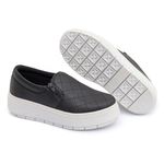 SlipOn Feminino Casual Ziper Lateral DK Shoes Preto