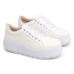Tênis Casual Flat Form Detalhe Lateral DK Shoes Off White