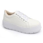 Tênis Casual Flat Form Detalhe Lateral DK Shoes Off White