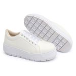 Tênis Casual Flat Form Detalhe Lateral DK Shoes Off White